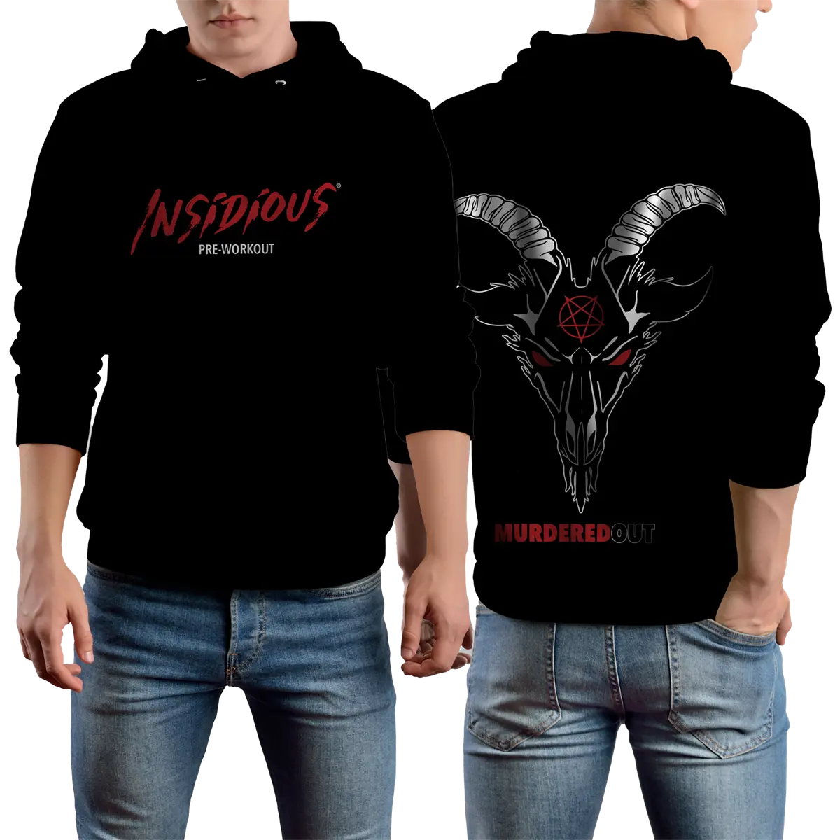 Murdered Out Insidious Hoodie M Black
