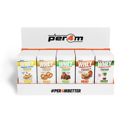 Per4m Advanced Whey Pre-Filled Sachets Counter Top Display Unit (100 Sachets) Pack