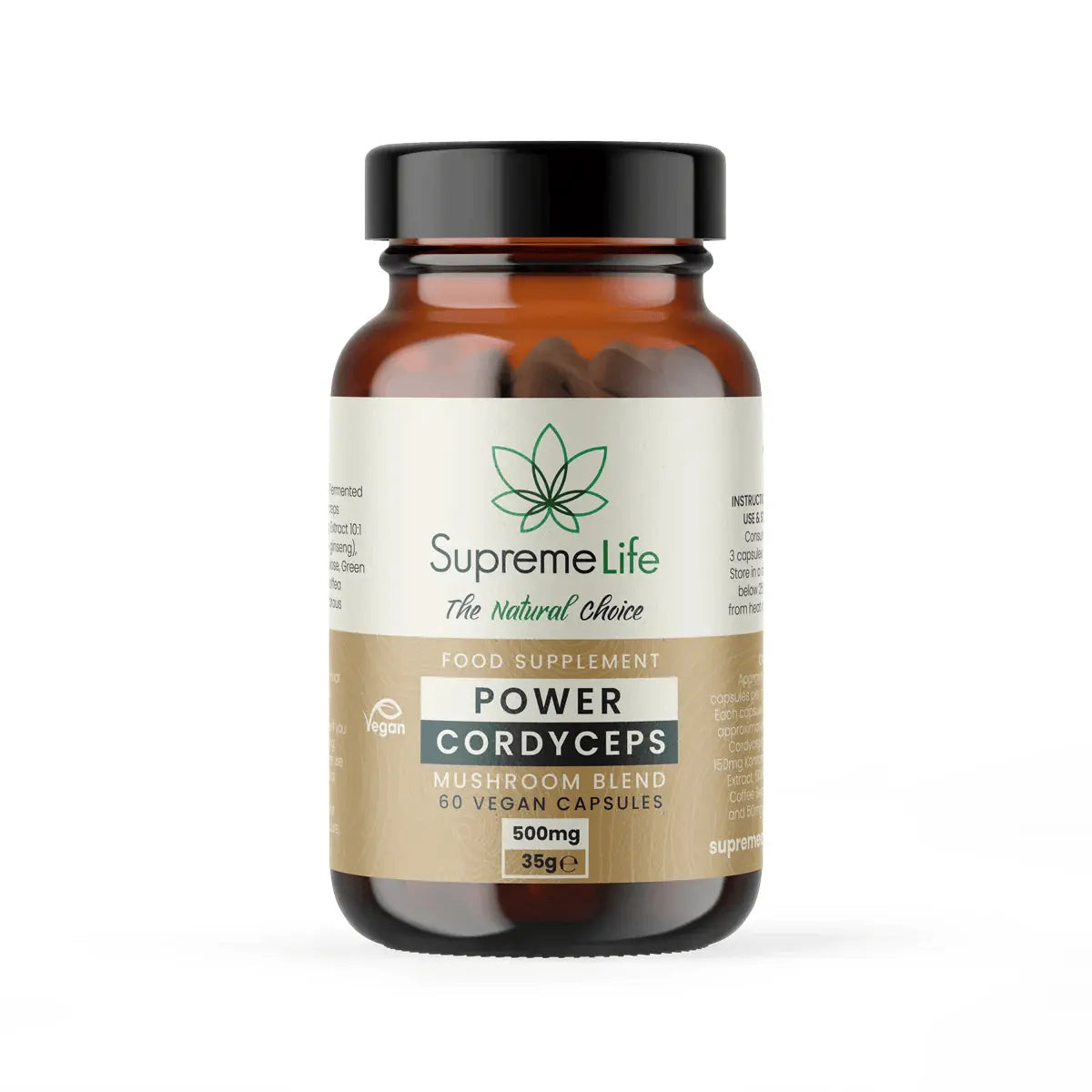 Supreme CBD Cordyceps Vegan Capsules - Power (500mg)